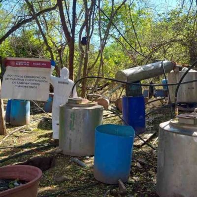 Semar-inhabilita-laboratorio-clandestino-en-Elota-Sinaloa-asegura-precursores-quimicos